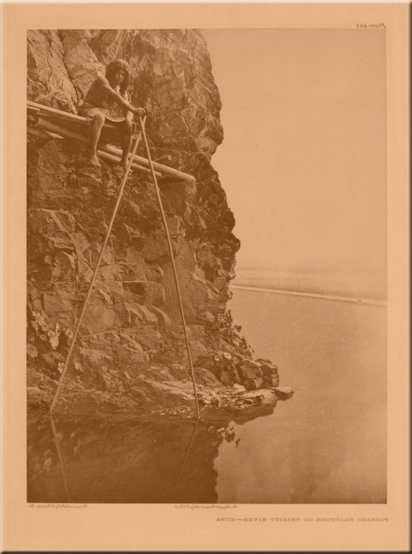 Fishing Platform on Trinity River — Hupa, Plate 465
