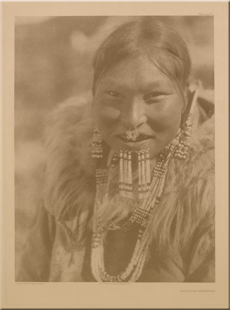 Kenuwin - Nunivak &mdash; original Edward Curtis copper photogravure plate